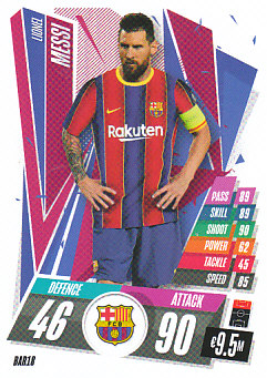 Lionel Messi FC Barcelona 2020/21 Topps Match Attax CL #BAR18